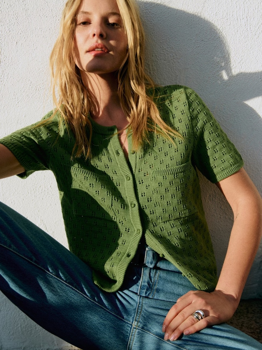 Sezane Nans Cardigan Green - Size S - Picture 2 of 8